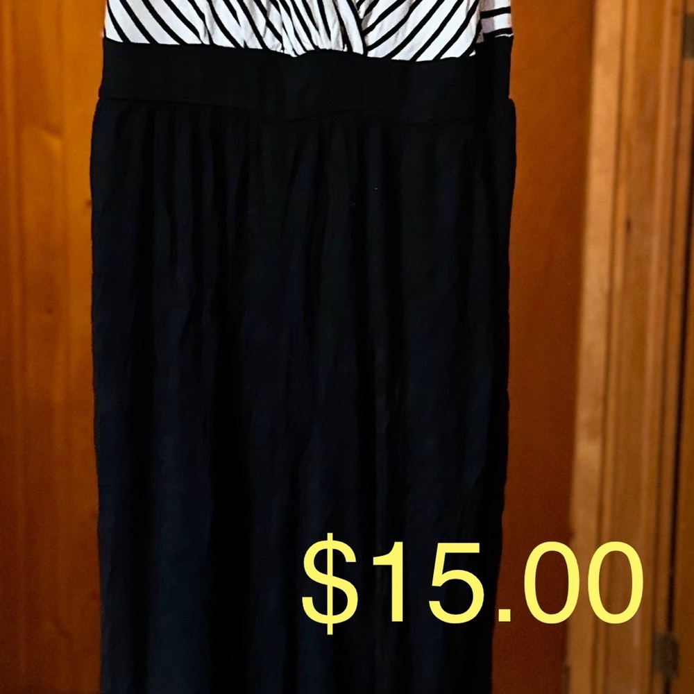 Black and White Striped pant suit